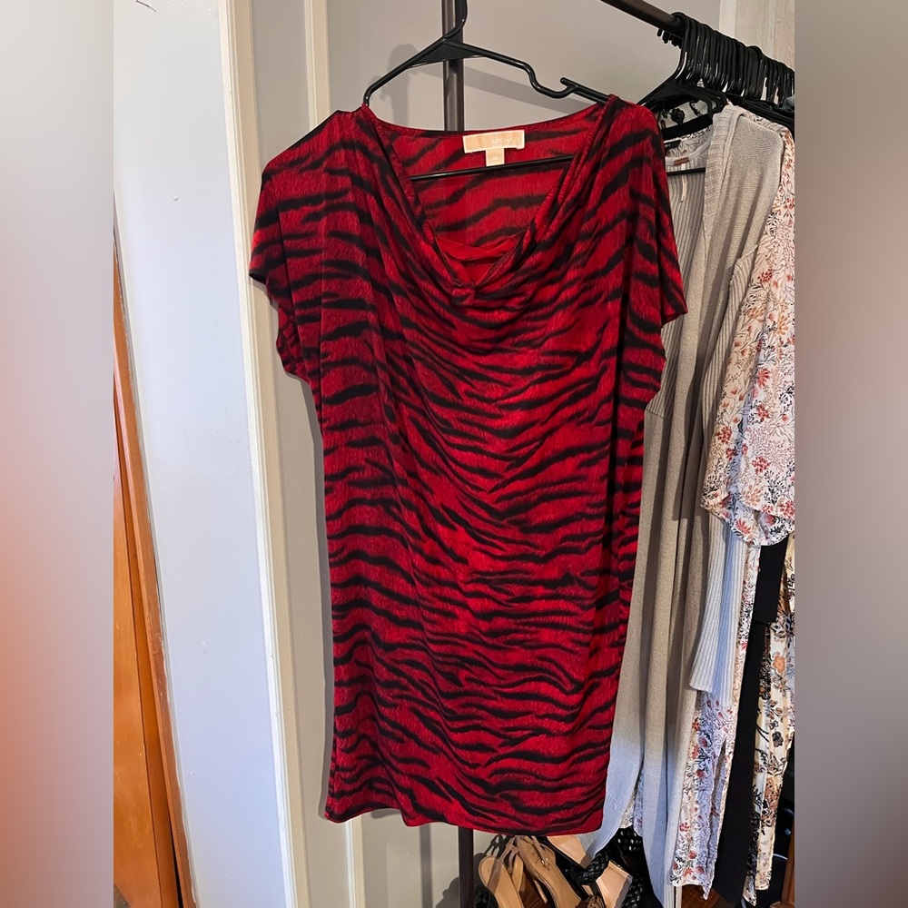 Michael Kors red and black animal print dress (size XS)
